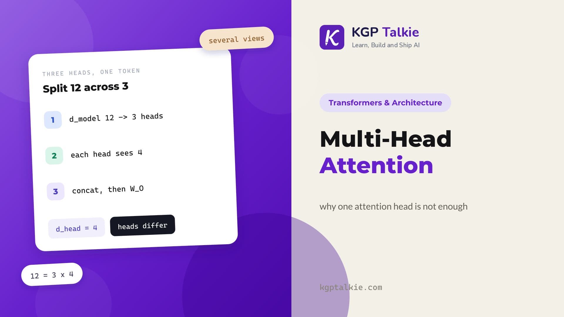 Multi-Head Attention: Why One Head Is Not Enough