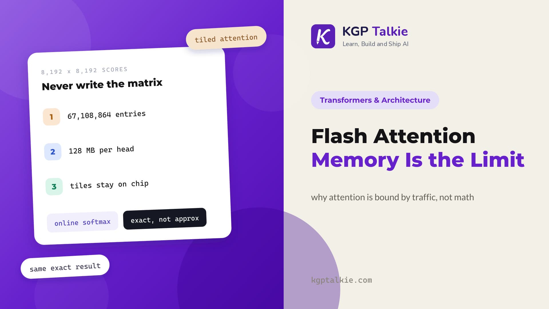 Flash Attention: Why Memory Traffic, Not Compute, Is the Bottleneck
