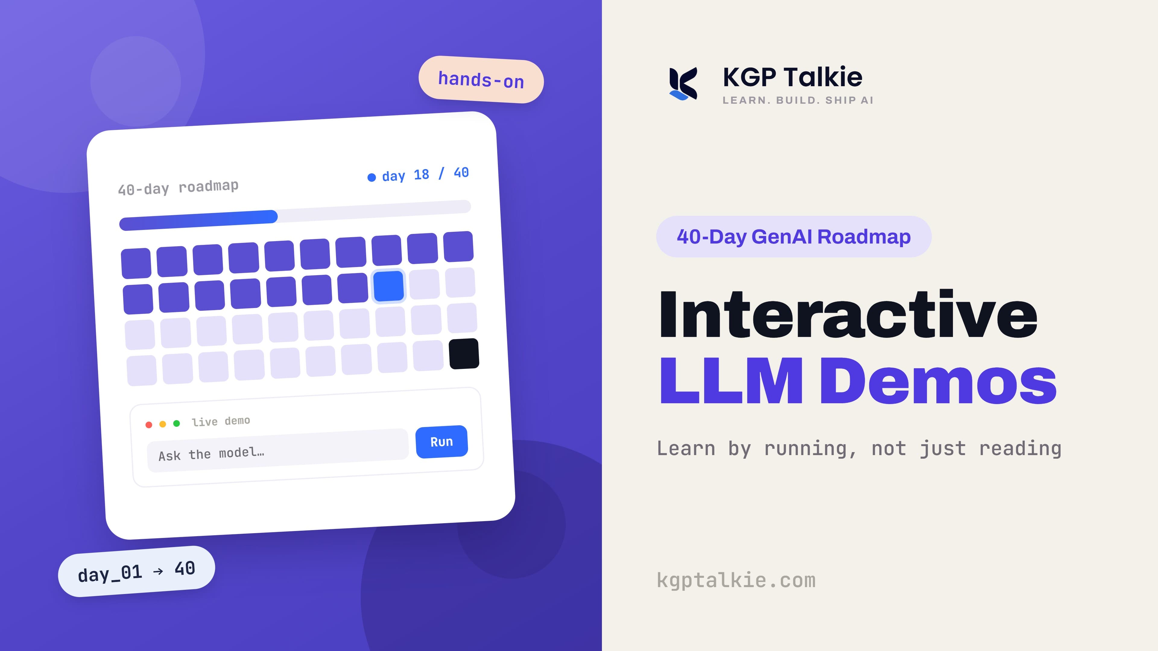 Interactive LLM Demos: A 40-Day Visual Roadmap to Generative AI