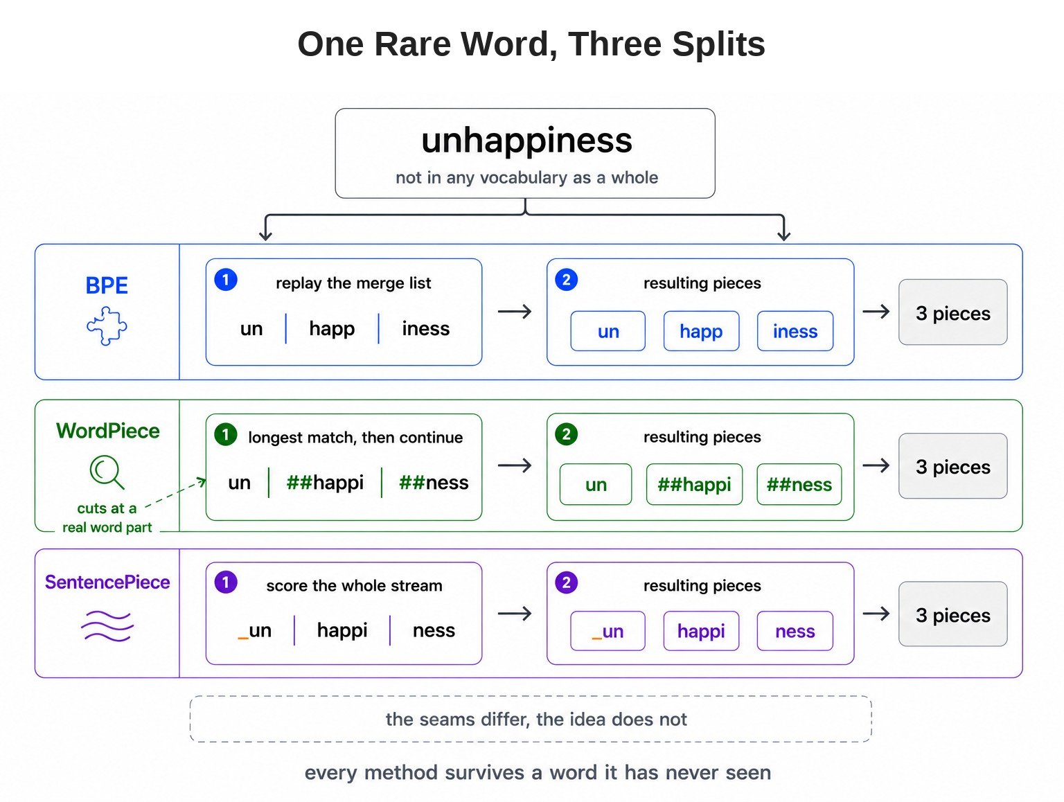 One Rare Word, Three Splits