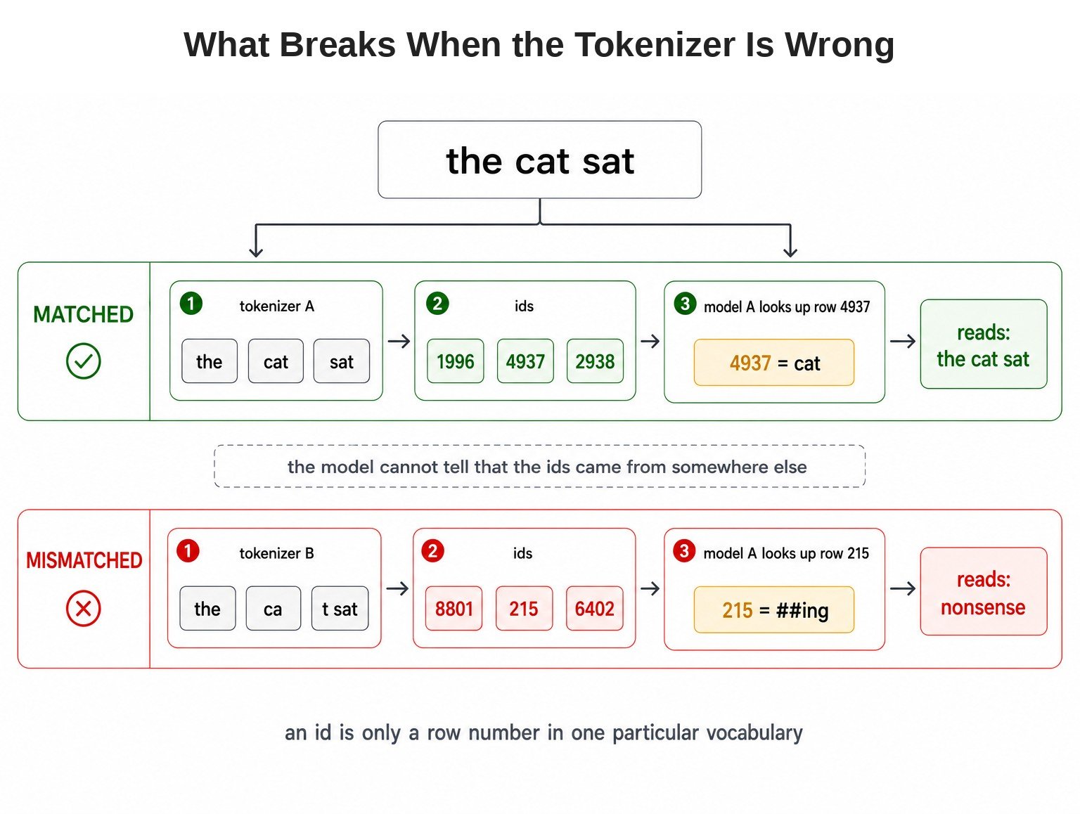 What Breaks When the Tokenizer Is Wrong