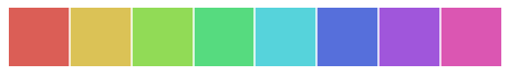 Color palette swatches displaying eight evenly spaced HLS hues