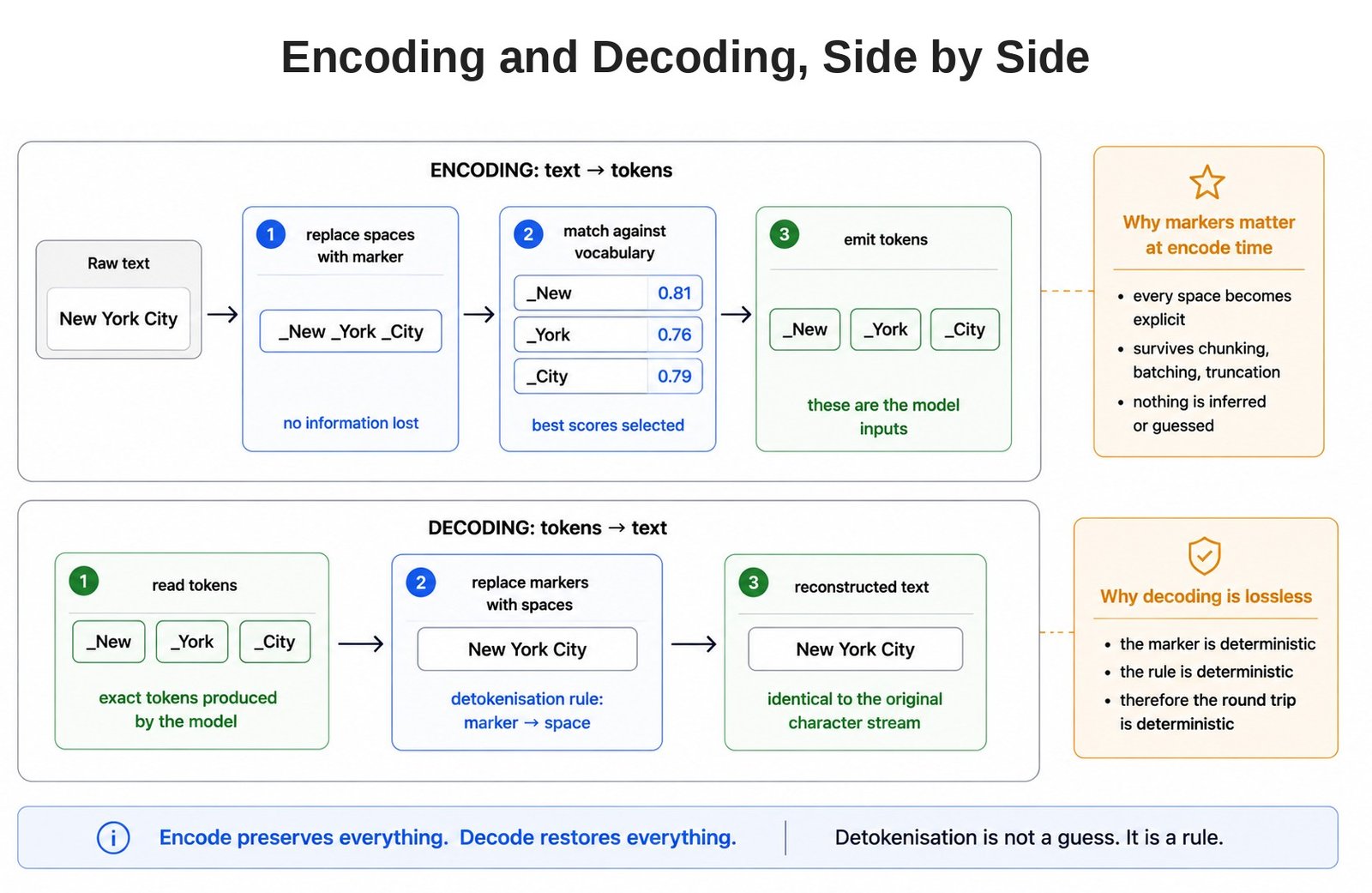 Encoding and Decoding, Side by Side