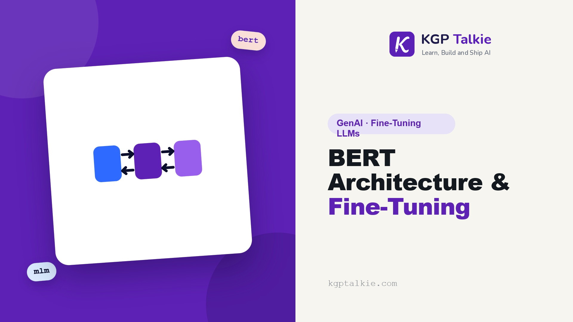 BERT Architecture: Theory and Fine-Tuning - KGP Talkie