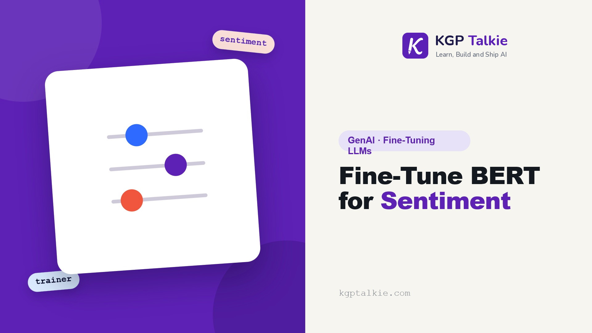 Fine-Tuning BERT for Sentiment Classification - KGP Talkie