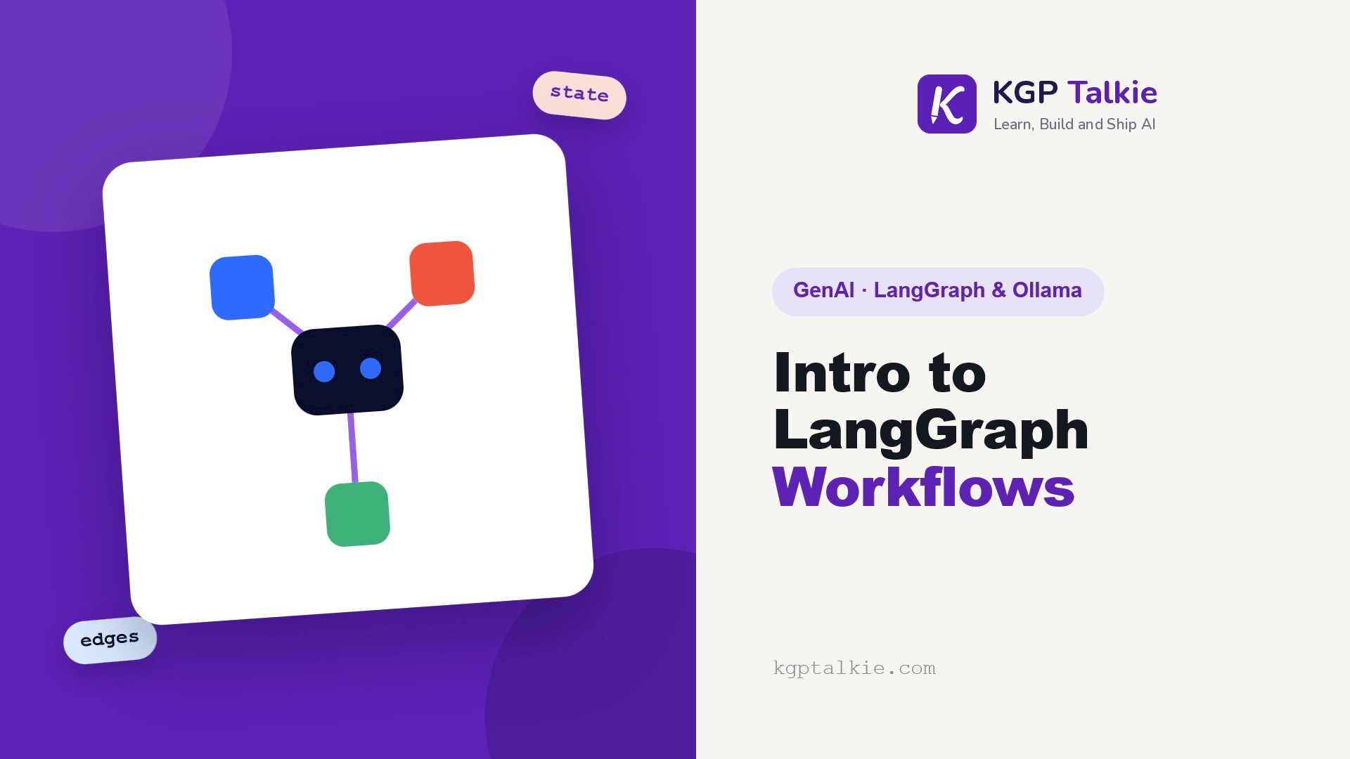 Introduction to LangGraph and Stateful Workflows - KGP Talkie