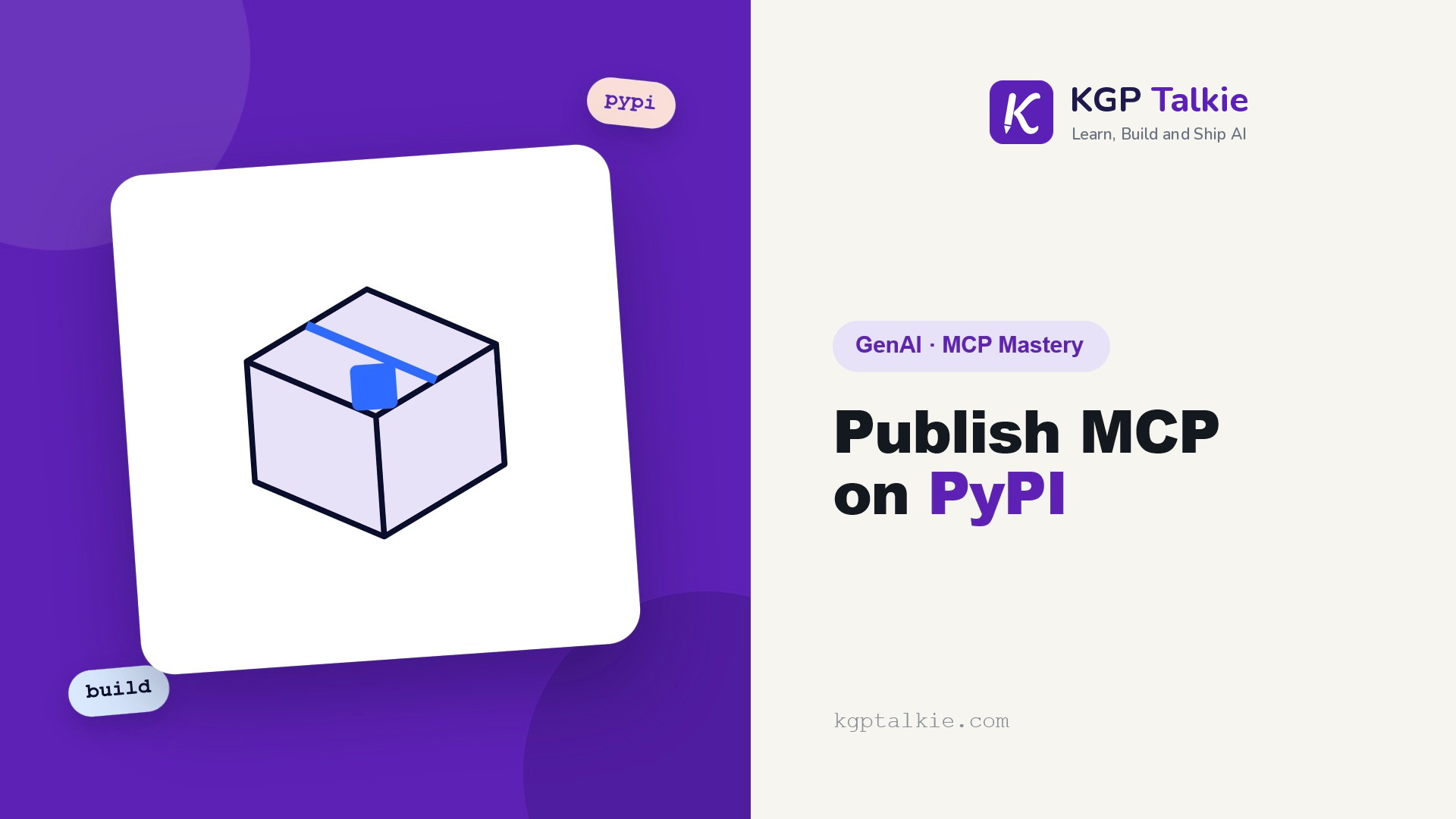Publish Your MCP Server on PyPI - KGP Talkie