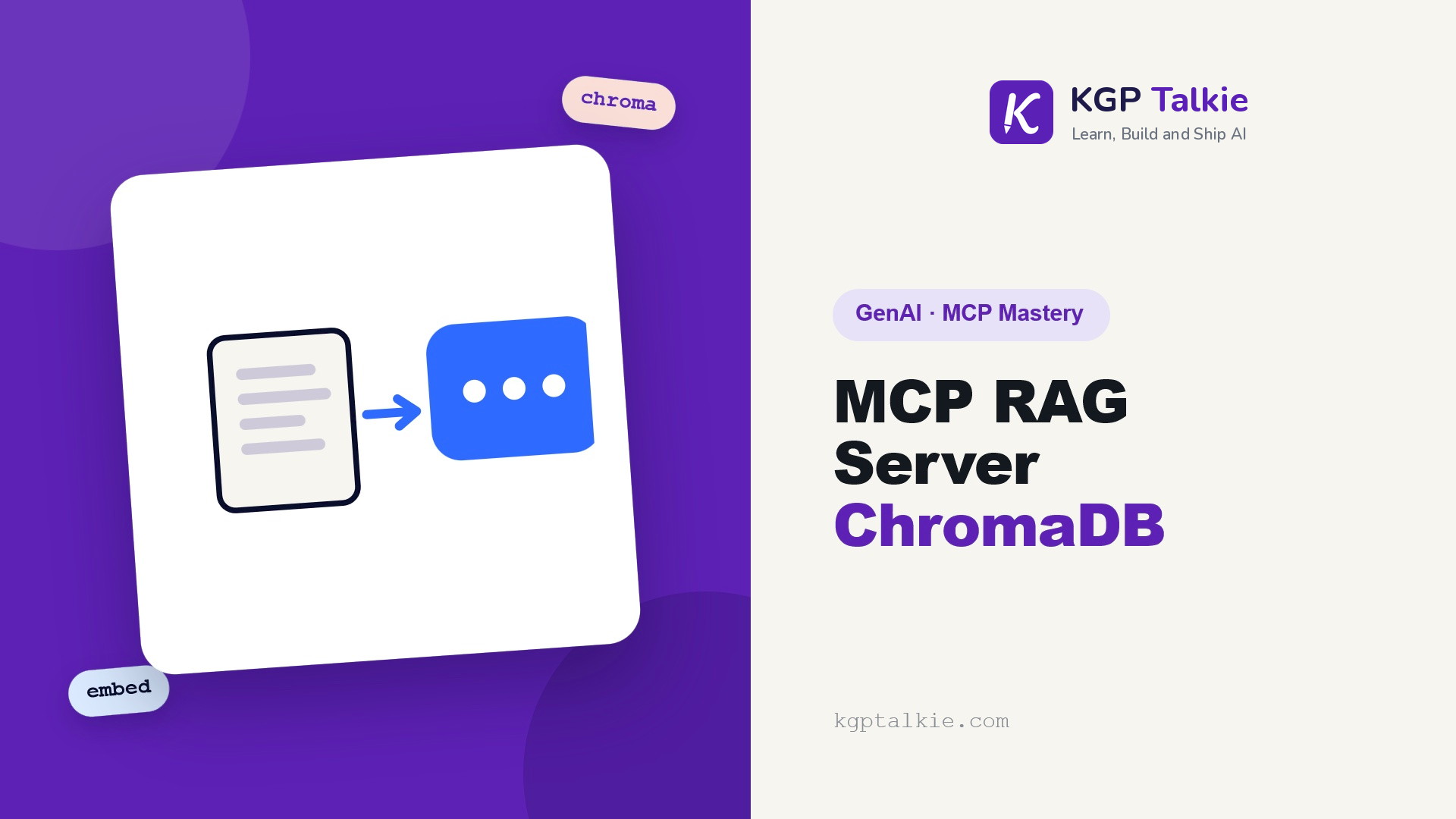 MCP RAG Server with LangChain & ChromaDB - KGP Talkie