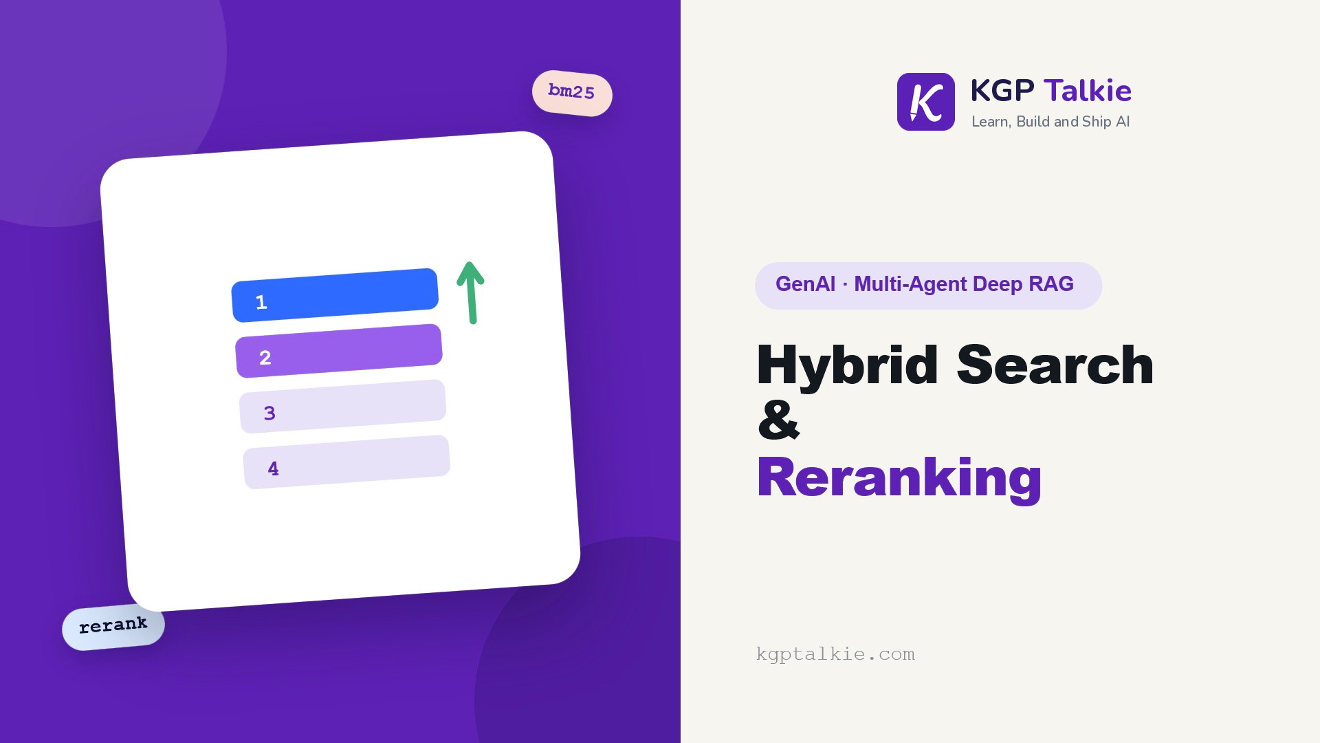 Advanced Hybrid Search and Reranking for Agentic RAG - KGP Talkie
