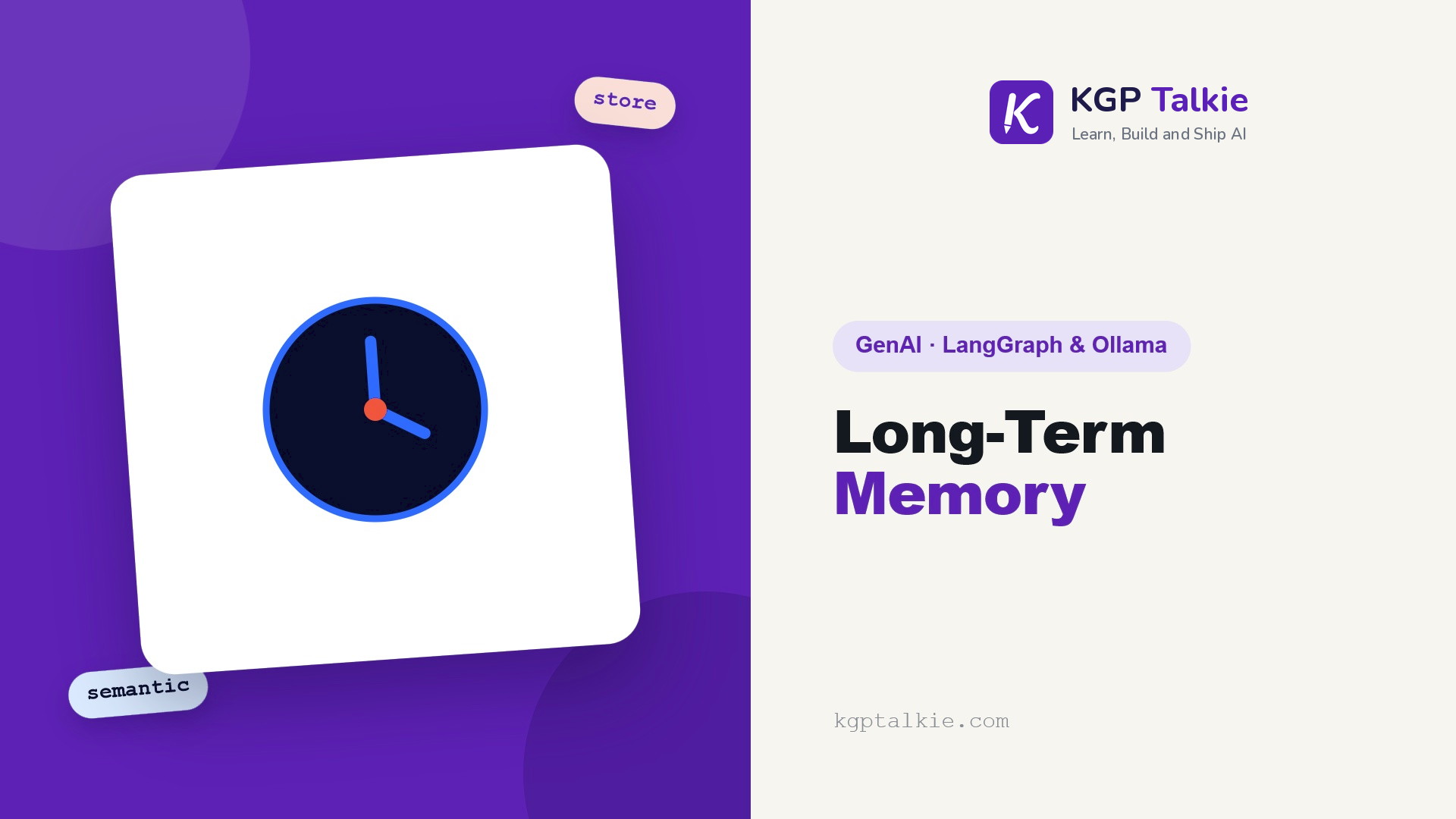 Long Term Memory Across Conversations - KGP Talkie