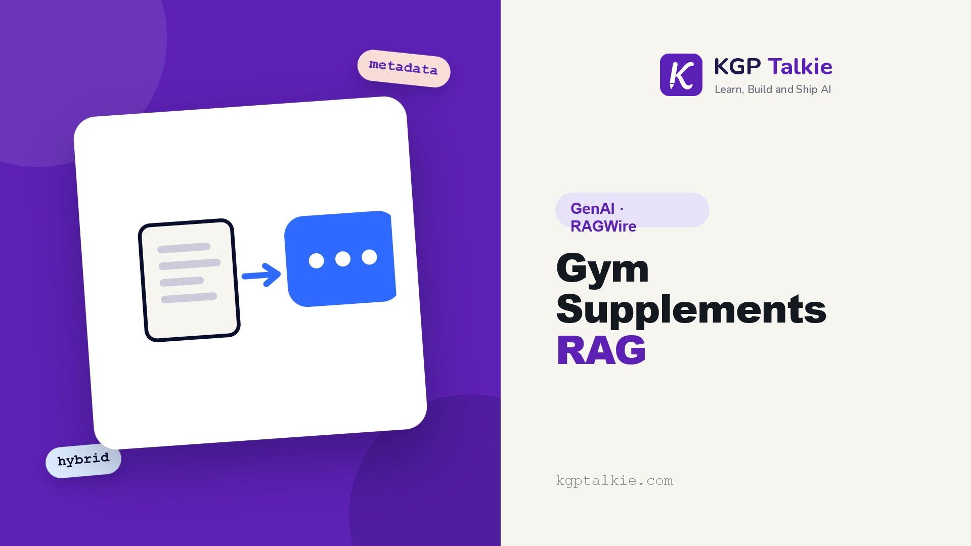 Personal Gym Supplements RAG - KGP Talkie